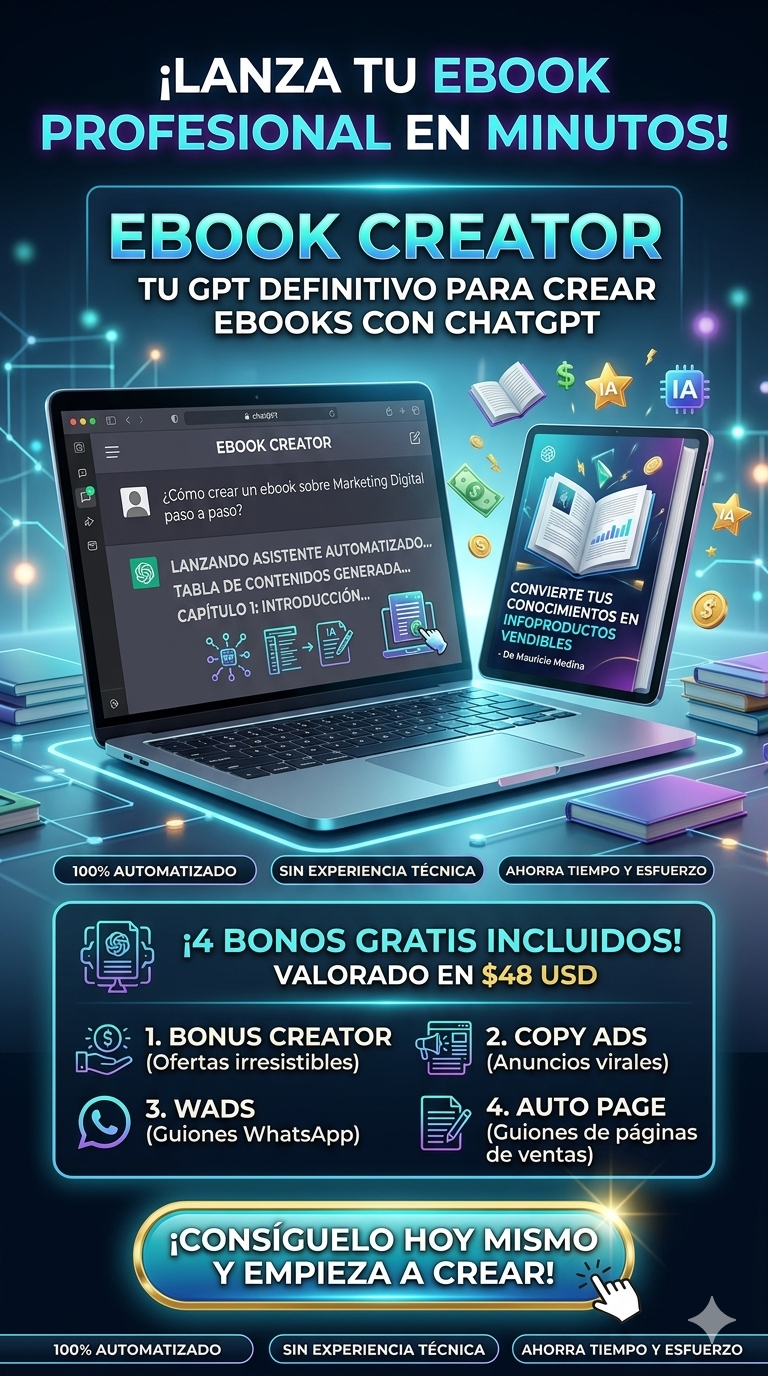 CURSO EBOOK CREATOR: Crea y Vende tu Infoproducto con IA en Minutos