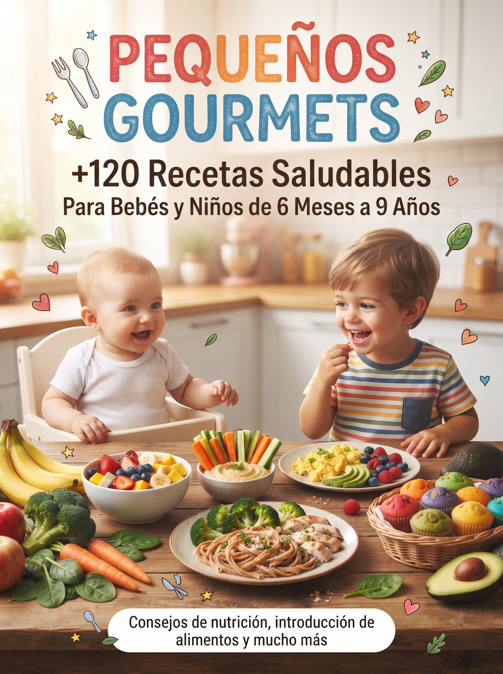 PEQUEÑOS GOURMETS: +120 Recetas Saludables para Bebés y Niños de 6 Meses a 9 Años