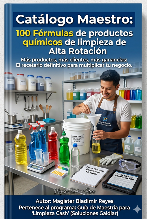 100 FÓRMULAS para Elaborar Productos Químicos de limpieza