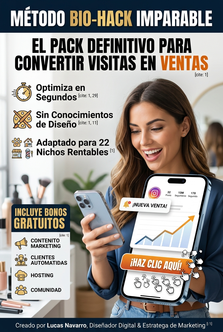 INSTA CLICK —  Perfil de clics Imparables en Instagram- Transforma tu Bio de Instagram en una Máquina de Ventas