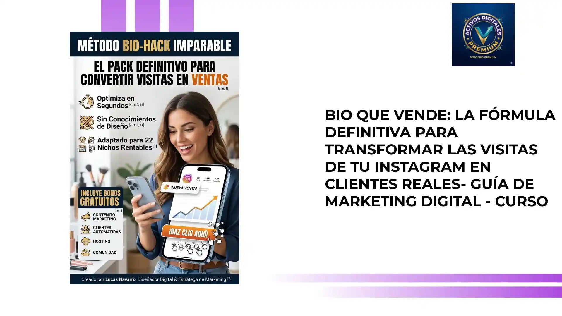 BIO QUE VENDE: La F&oacute;rmula Definitiva para Transformar las Visitas de tu Instagram en Clientes Reales- Gu&iacute;a de Marketing Digital - Curso by@Outfy